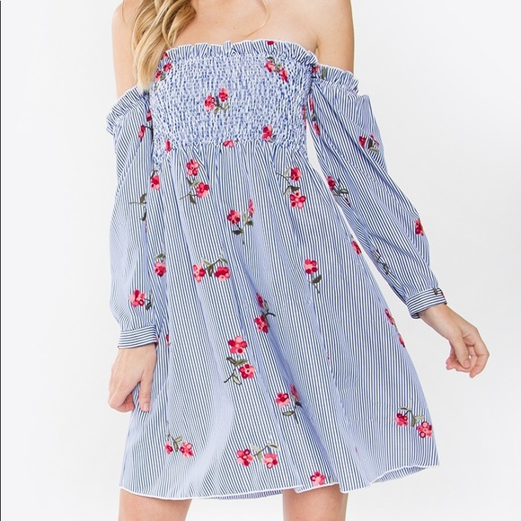 Floral Off the Shoulder Dress - Picture 2 of 4